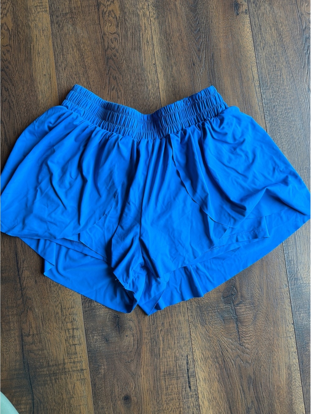 Blue Athletic Flutter Shorts with Inner Lining Size M